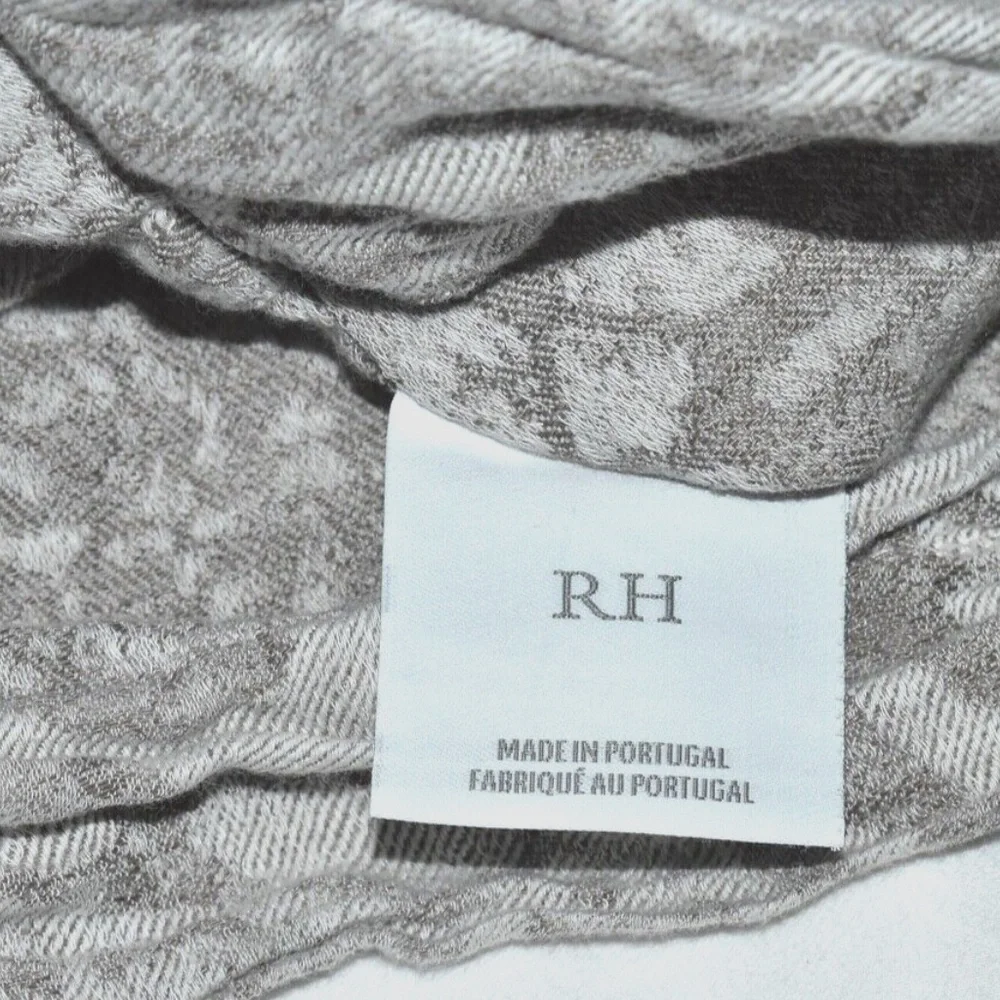 Restoration Hardware Castillo Medallion Linen Standard Pillow Sham Dune Morel